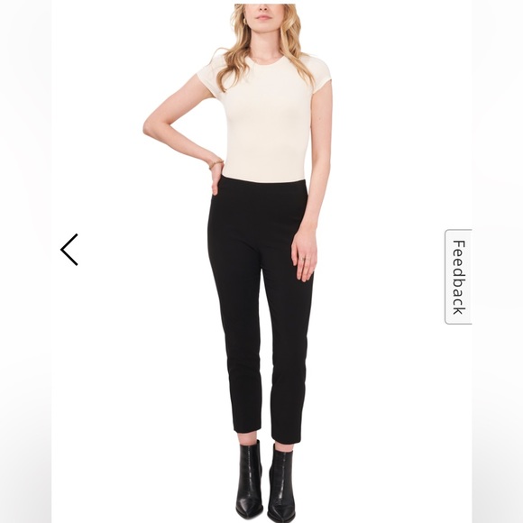 NWT Vince Camuto Ponte Straight Leg Black Trousers. Size 0 - Picture 1 of 7